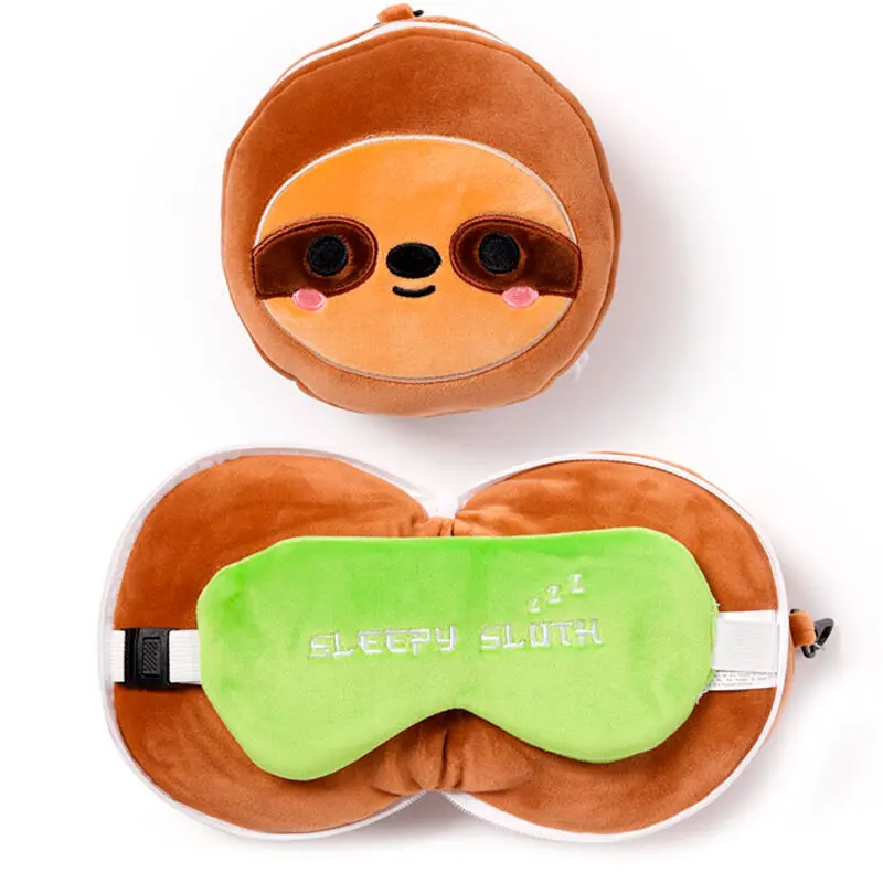 Relaxeazzz Adoramals Sloth Bear travel pillow and eye mask product photo