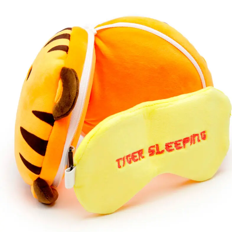 Relaxeazzz Adoramals Tiger travel pillow and eye mask product photo