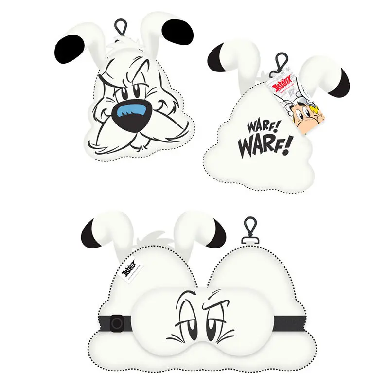 Relaxeazzz Idefix Asterix and Obelix travel pillow and eye mask product photo