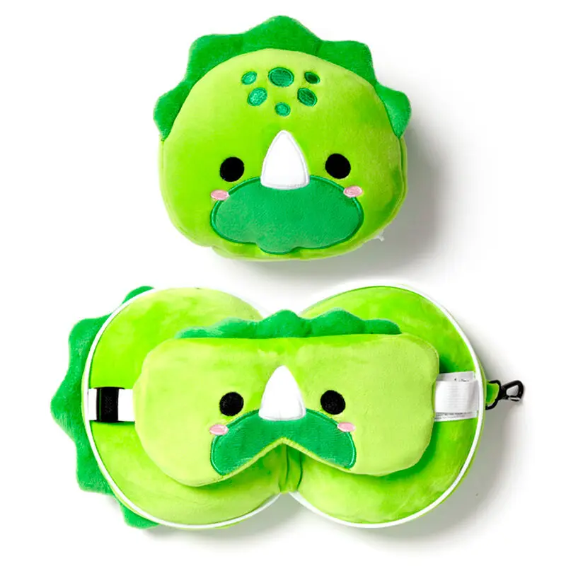 Relaxeazzz Dinosaur travel pillow and eye mask product photo