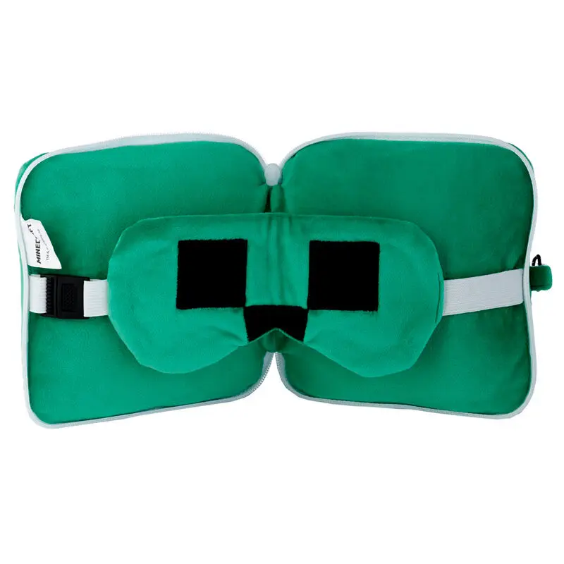 Relaxeazzz Minecraft Creeper travel pillow and eye mask product photo