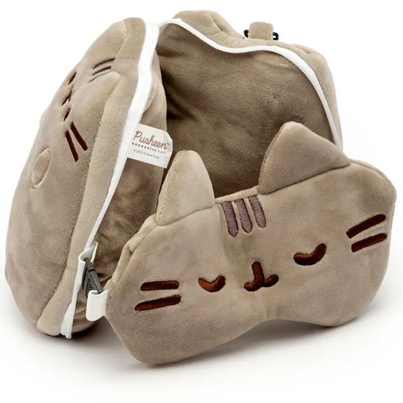 Relaxeazzz Pusheen cat travel pillow and eye mask product photo