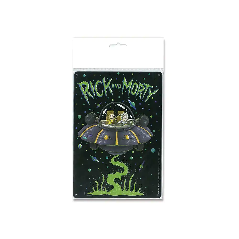 Rick & Morty Tin Sign Spaceship 15 x 21 cm product photo