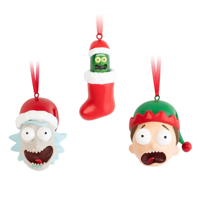 Rick and Morty Set 3 Christmas ornaments product photo