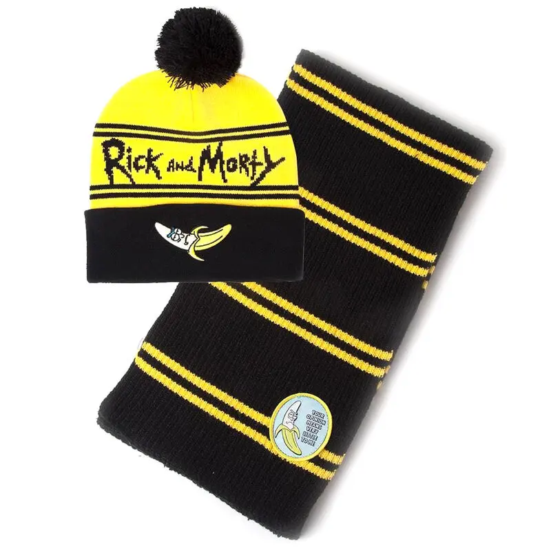 Rick and Morty Banana beanie and scarf set product photo