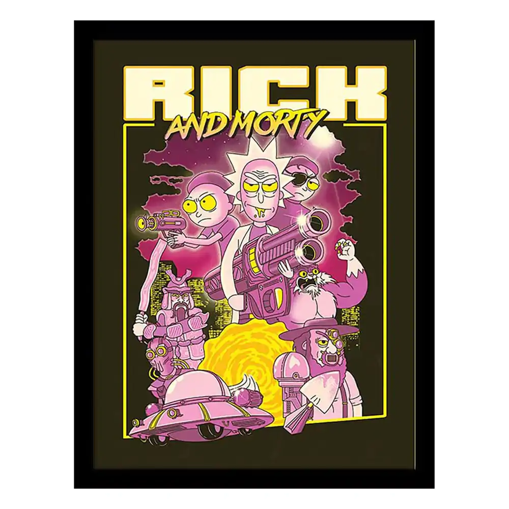 Rick and Morty Collector Print Framed Poster 80s Action Movie product photo