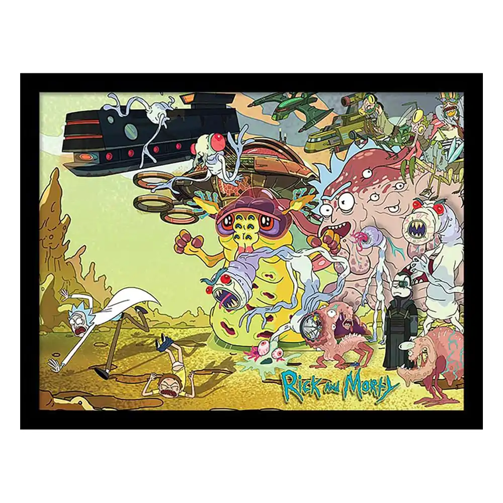Rick and Morty Collector Print Framed Poster Creature Barrage product photo