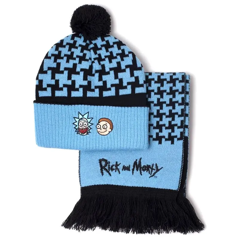 Rick and Morty beanie and scarf set product photo
