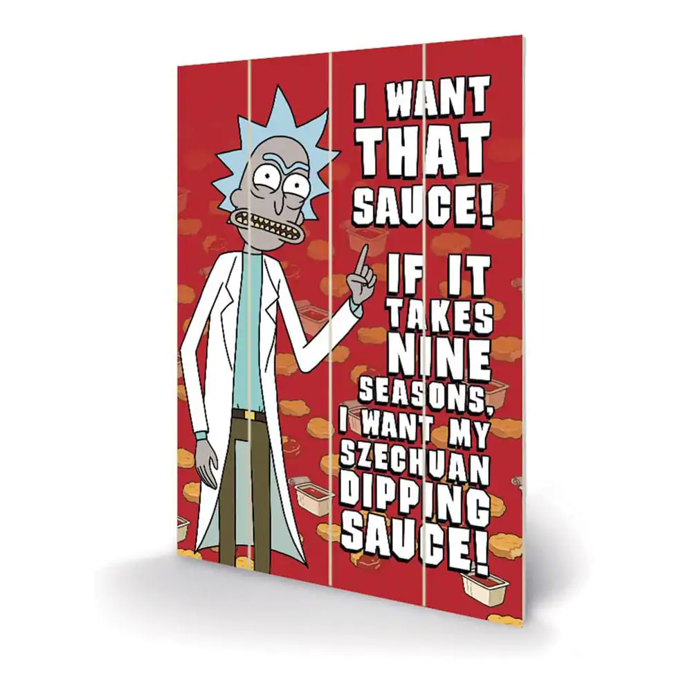 Rick and Morty Wooden Wall Art Szechuan Sauce 40 x 59 cm termékfotó