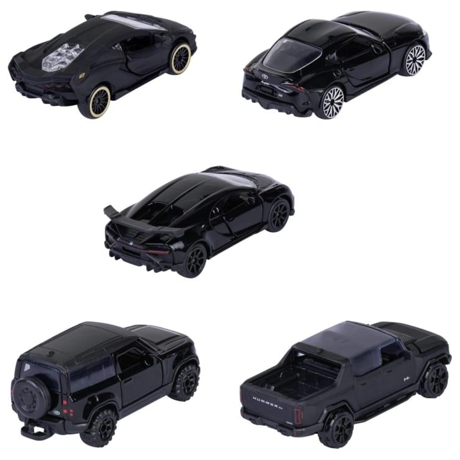 RIDE COOL Black Edition Pack of 5 Miniature Cars 1:64 product photo