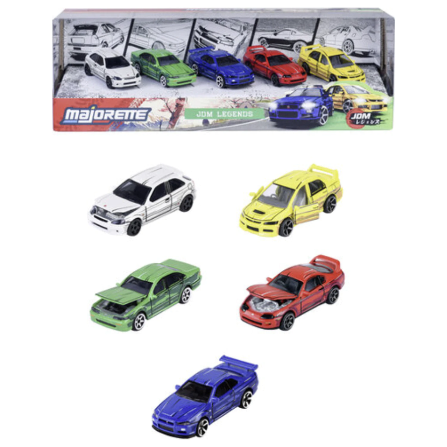 RIDE Wild JDM Legends Pack of 5 Miniature Cars 1:64 product photo