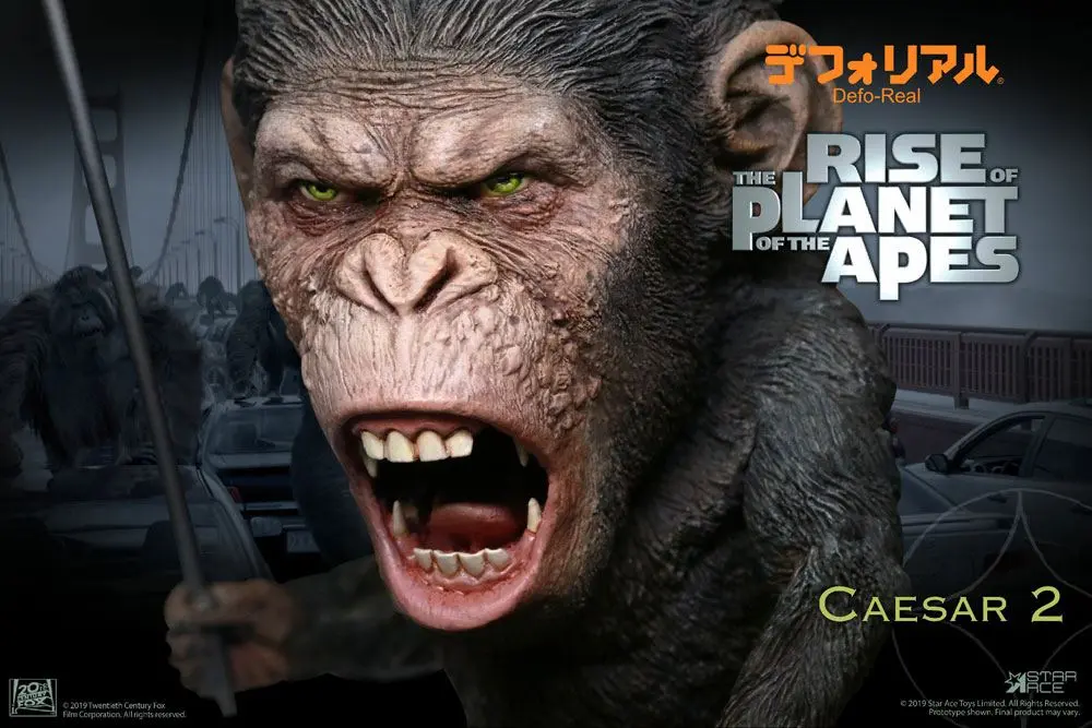 Rise of the Planet of the Apes Deform Real Series Soft Vinyl Statue Caesar Spear Ver. 15 cm product photo