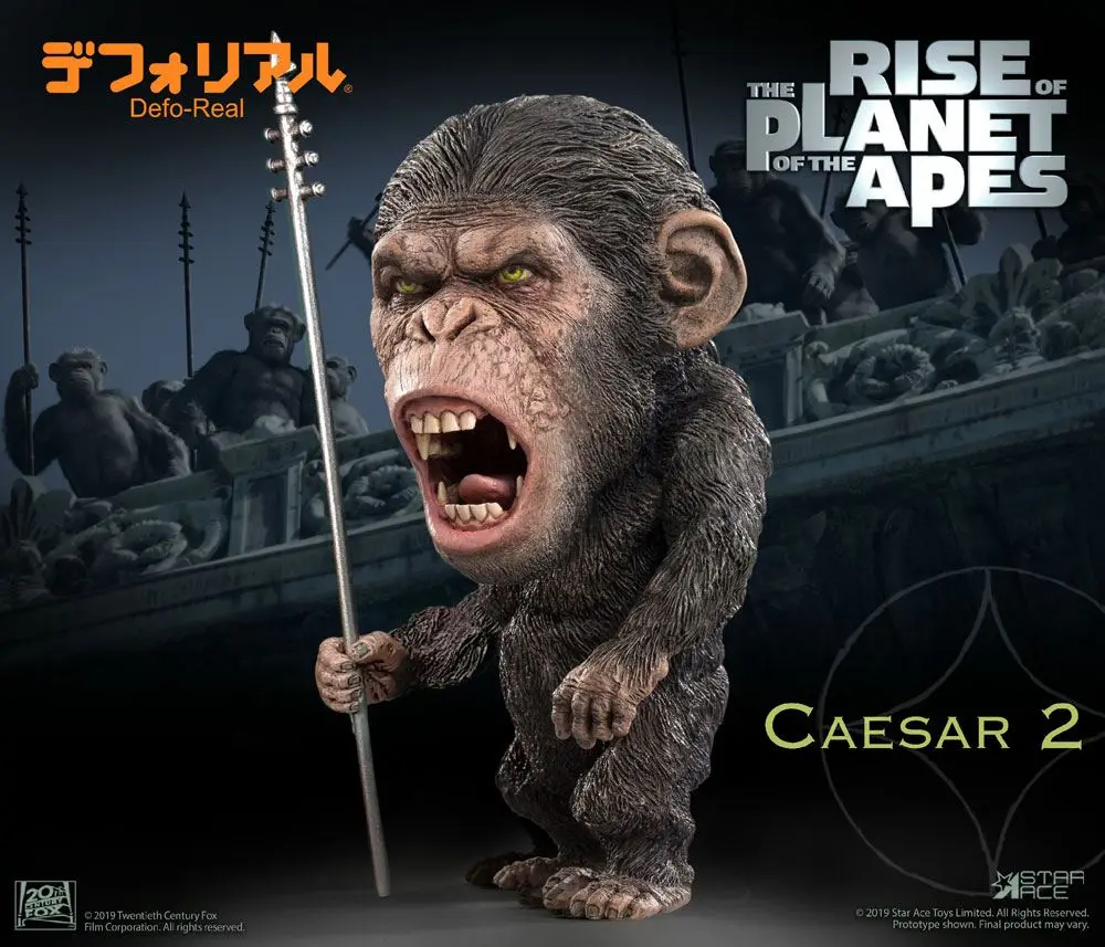 Rise of the Planet of the Apes Deform Real Series Soft Vinyl Statue Caesar Spear Ver. 15 cm product photo