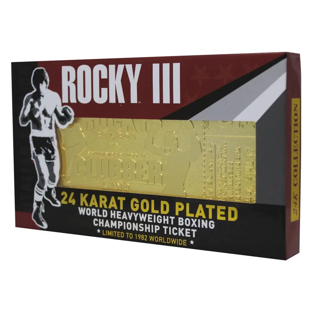 Rocky III Replica World Heavyweight Boxing Championship Ticket (gold plated) product photo