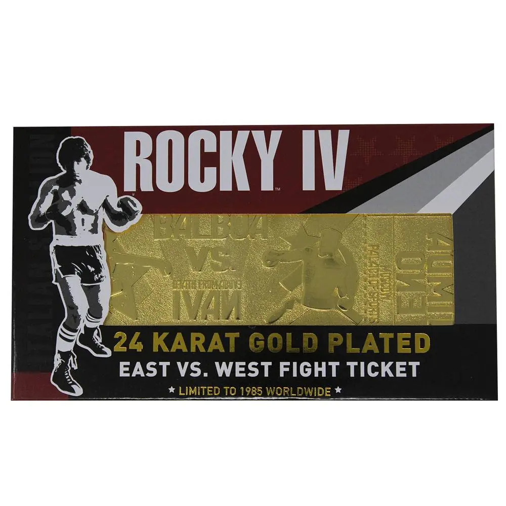 Rocky IV Replica East vs. West Fight Ticket (gold plated) product photo