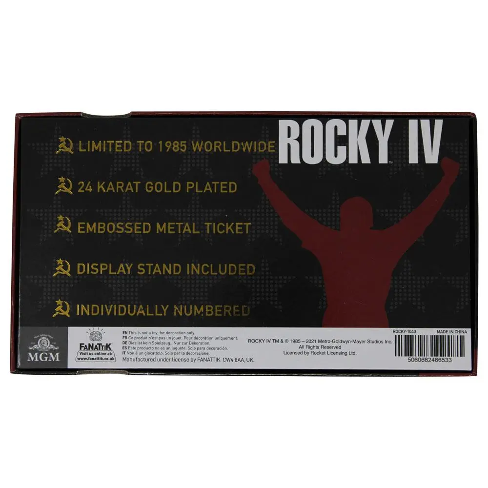Rocky IV Replica East vs. West Fight Ticket (gold plated) product photo