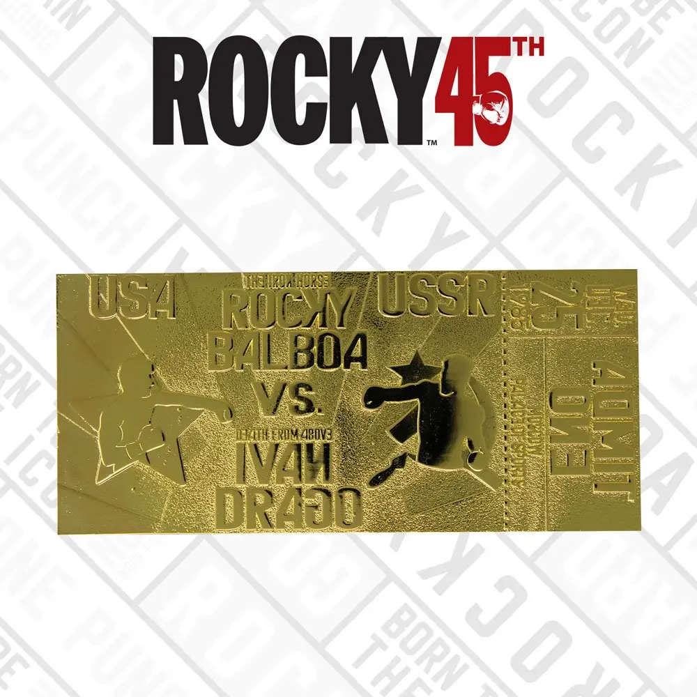 Rocky IV Replica East vs. West Fight Ticket (gold plated) product photo