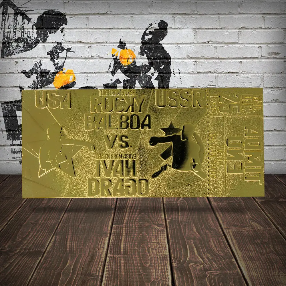 Rocky IV Replica East vs. West Fight Ticket (gold plated) product photo