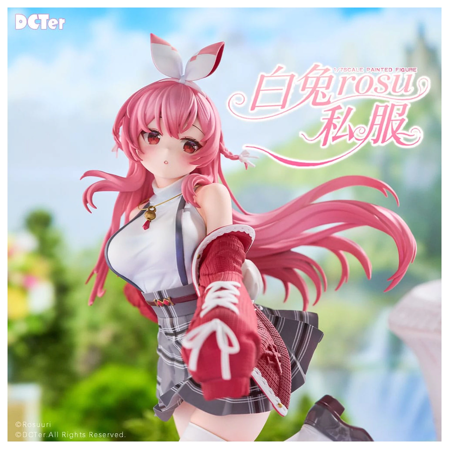Rosuuri Original Character PVC Statue 1/7 White Rabbit Rosu Casual Clothes Ver. 25 cm product photo