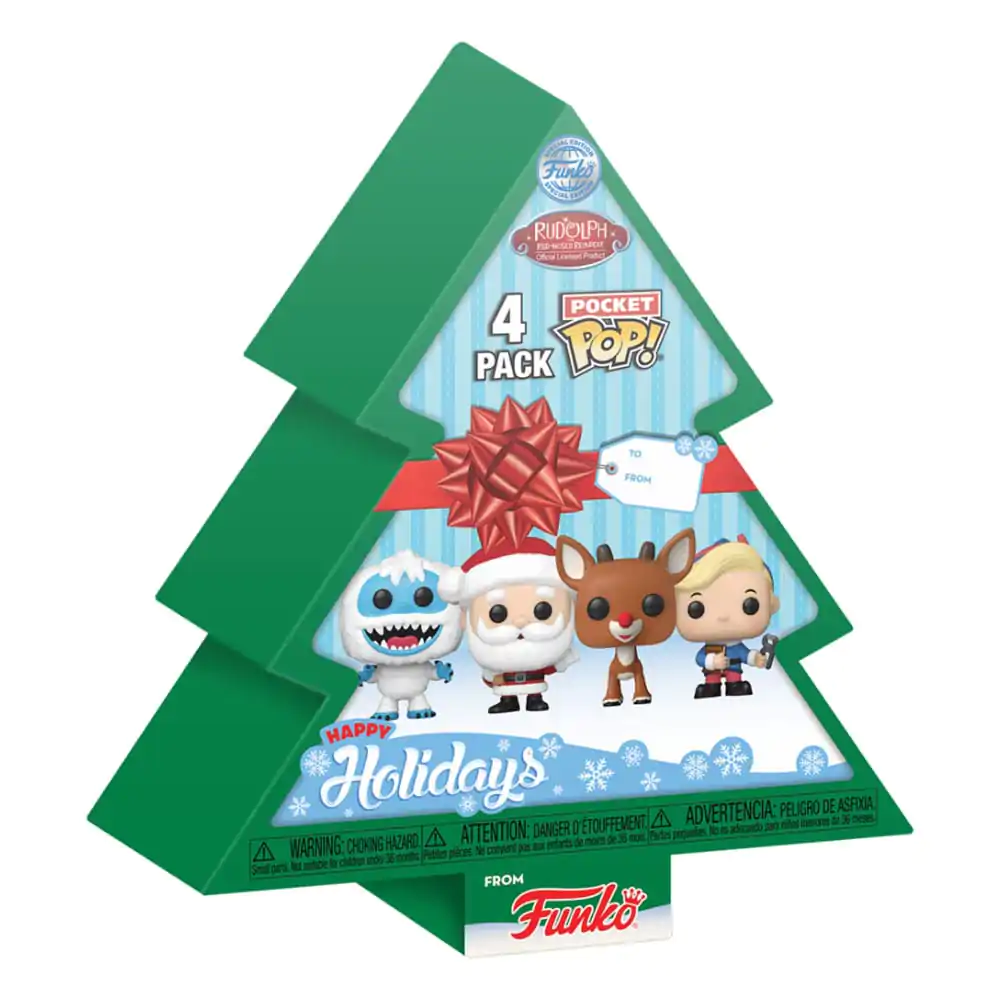 Rudolph the Red-Nosed Reindeer Pocket POP! Vinyl Figure 4-Pack Tree Holiday 4 cm termékfotó