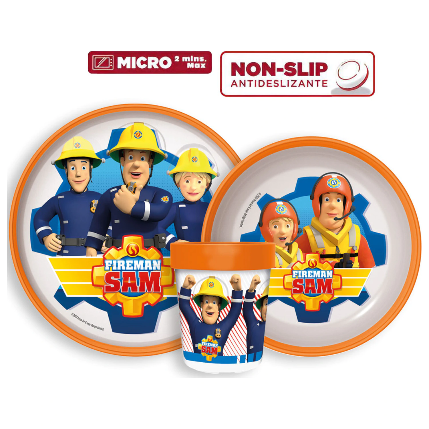 Fireman Sam Rescue Mission Non-slip Dinnerware Set, Micro Plastic Set product photo