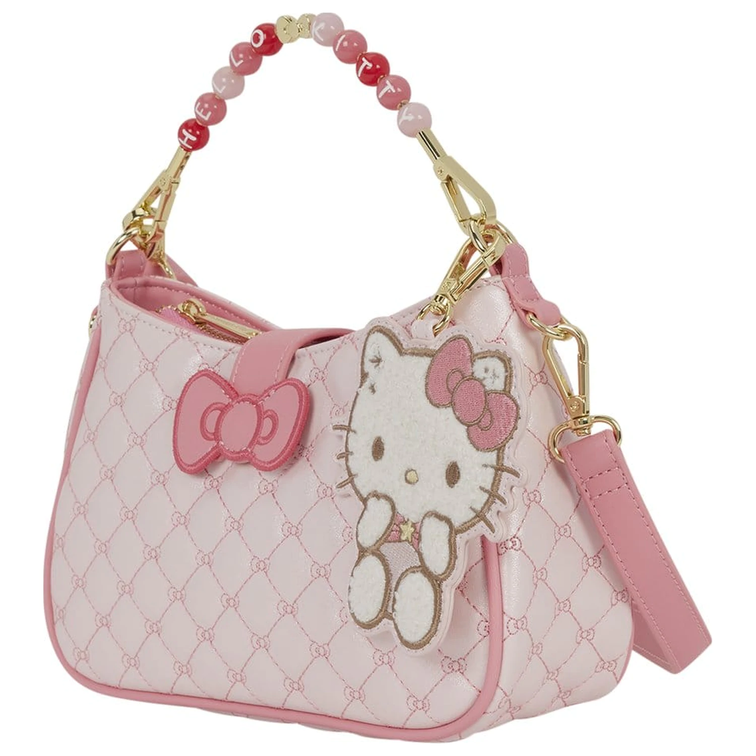 Sanrio by Loungefly Crossbody with Beaded Handle & Bag Charm Hello Kitty Quilted product photo