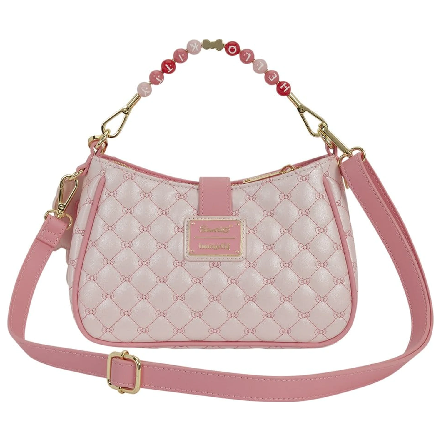Sanrio by Loungefly Crossbody with Beaded Handle & Bag Charm Hello Kitty Quilted product photo