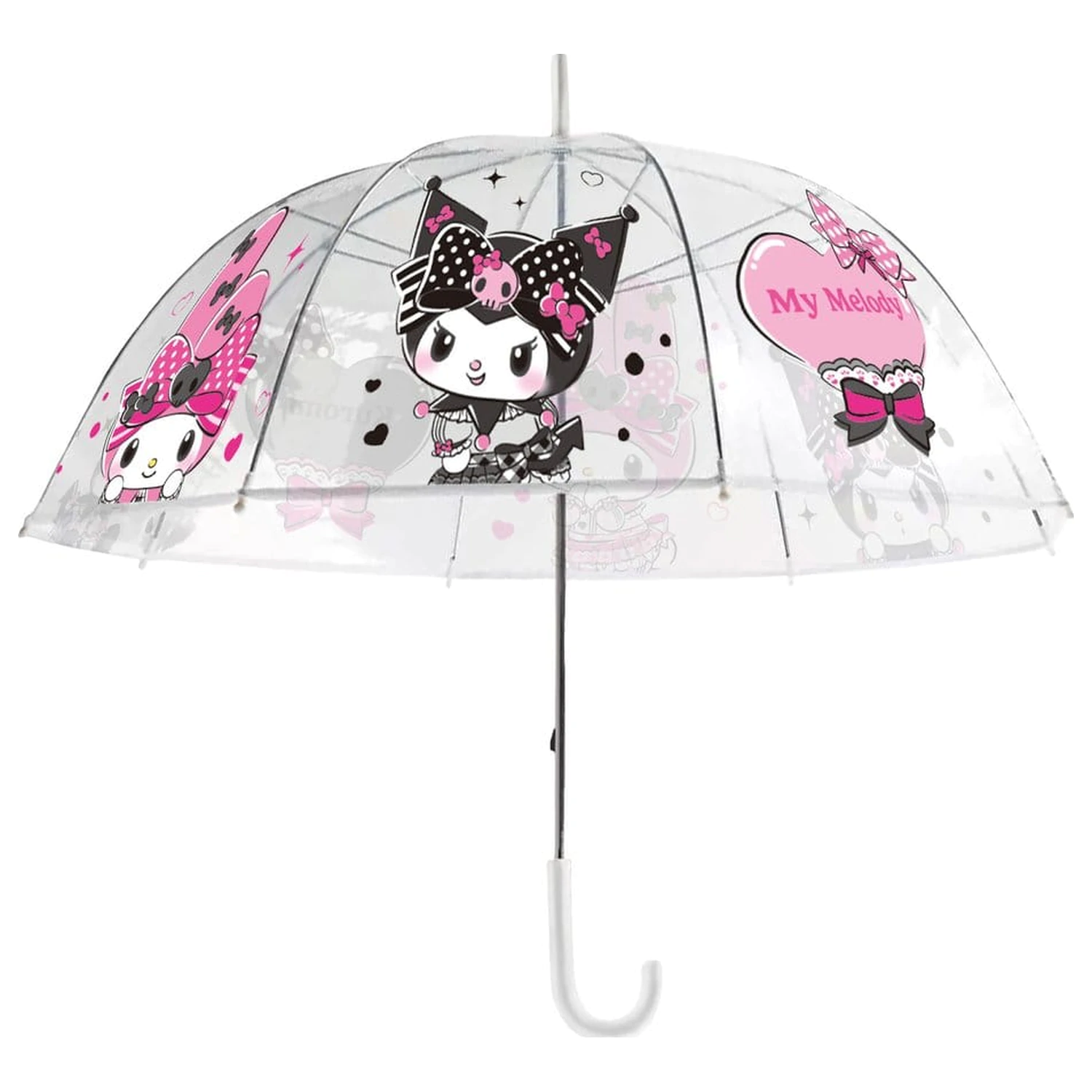 Sanrio Pink Black Party Series Umbrella Kuromi & My Melody Transparent   product photo