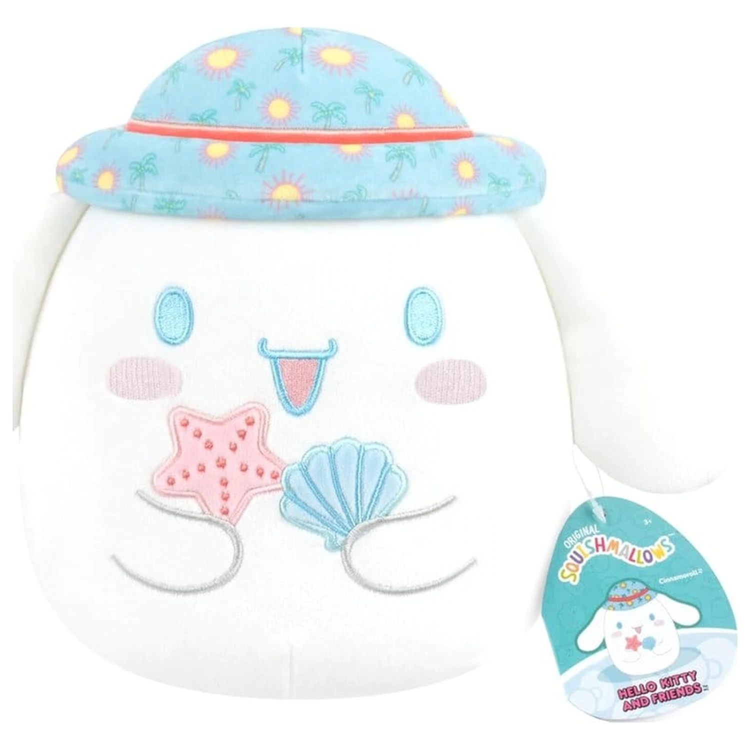 Sanrio Squishmallow Plush Figure Hello Kitty and Friends Seize the Moment Cinnamoroll Hat 20 cm product photo