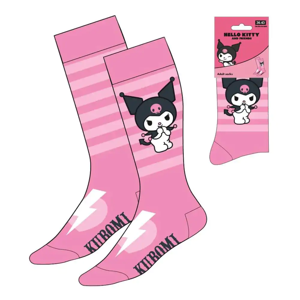 Sanrio Socks Kuromi Pink Stripes 36-43 product photo