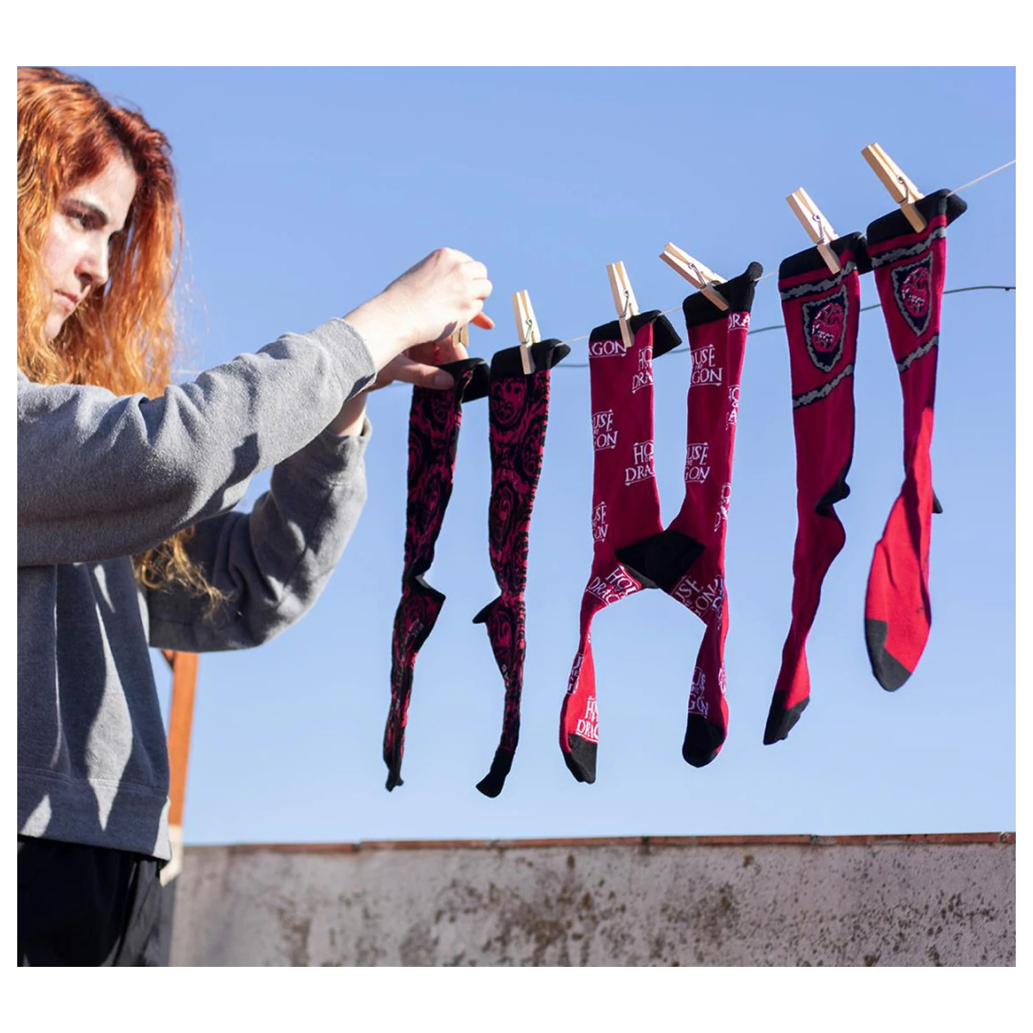 House of the Dragon Red Adult Long-Stemmed Socks 35/41 product photo