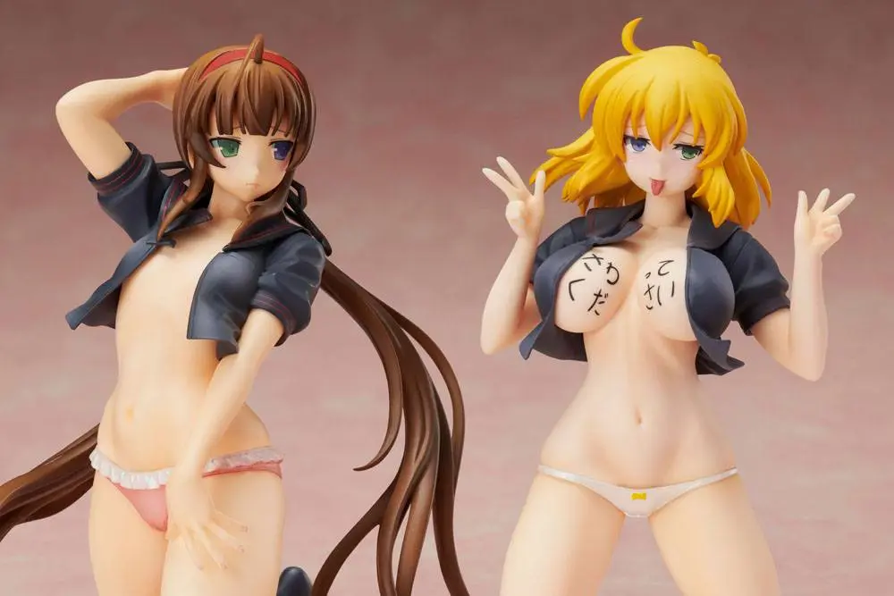 Senran Kagura NewWave Gburst PVC Statue 1/10 Ryobi x Ryona Bare Body Sailor Uniform Ver. 19 cm product photo
