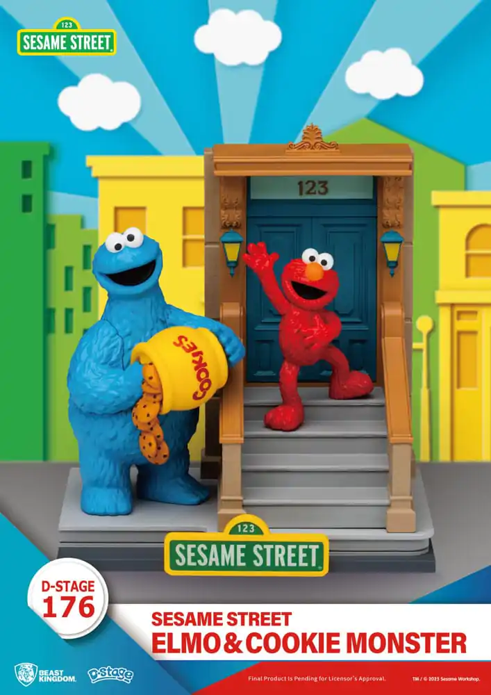 Sesame Street D-Stage PVC Statue Elmo & Cookie Monster 11 cm  product photo