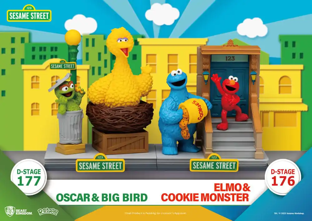 Sesame Street D-Stage PVC Statue Oscar & Big Bird 12 cm product photo