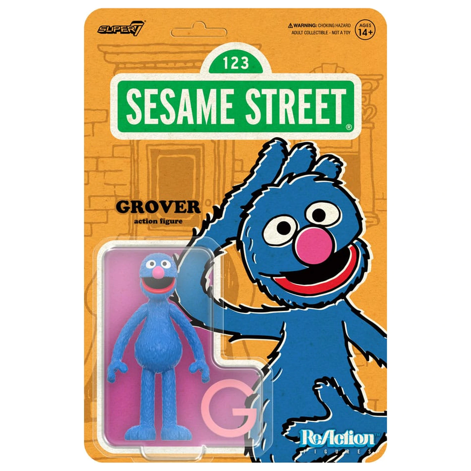 Sesame Street ReAction Action Figure Wave 05 Grover 10 cm      product photo