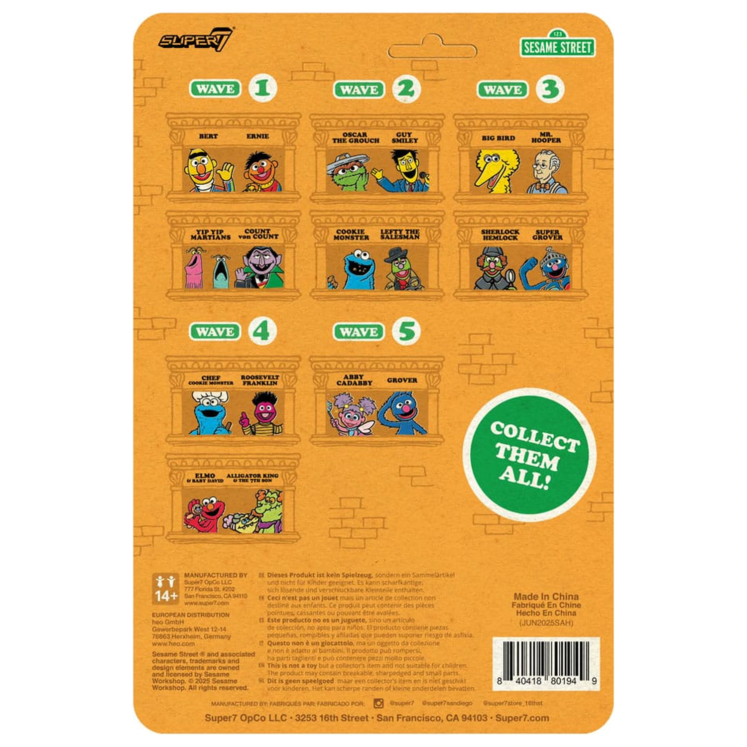 Sesame Street ReAction Action Figure Wave 05 Grover 10 cm      product photo