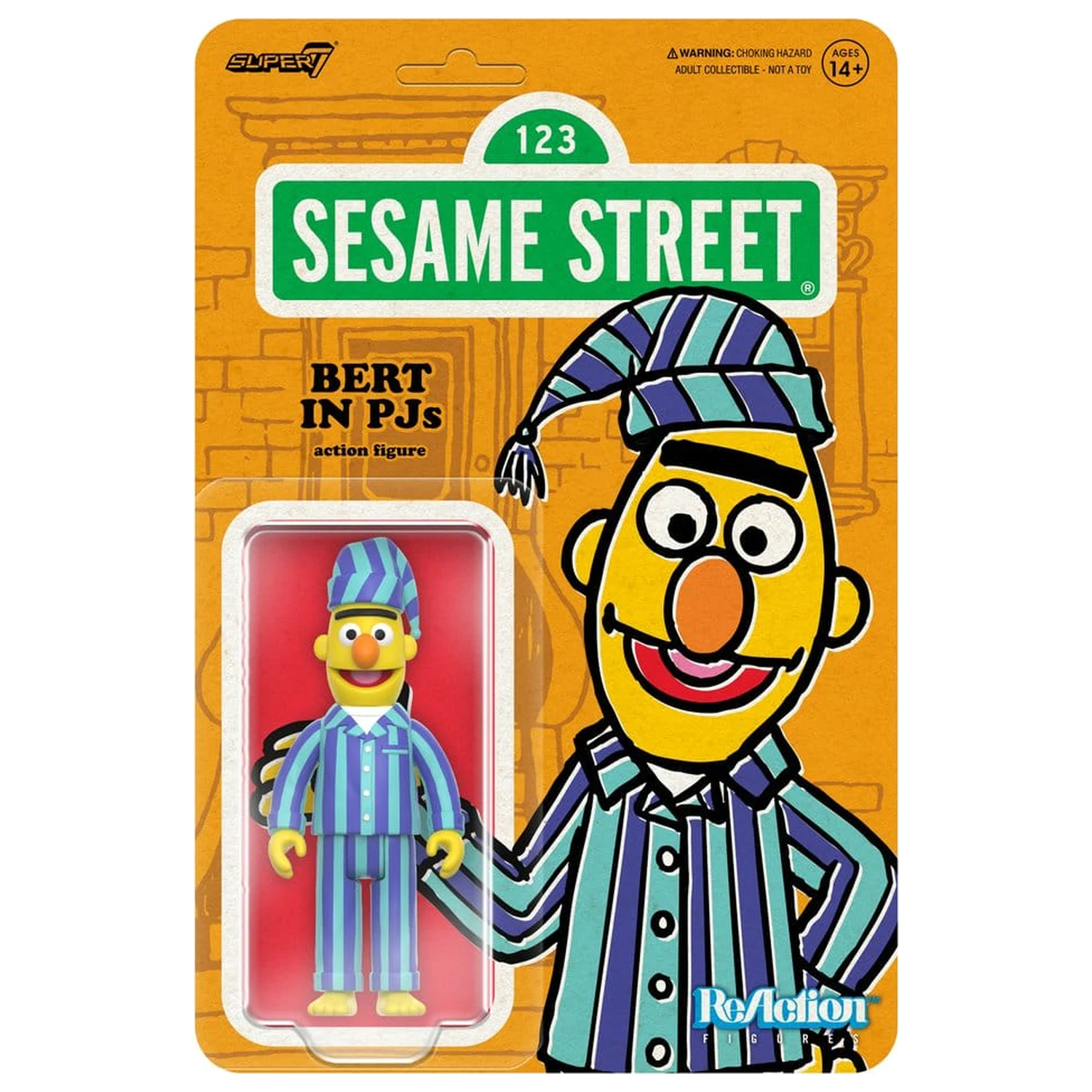 Sesame Street ReAction Action Figure Wave 06 Bert (PJ) 10 cm       product photo