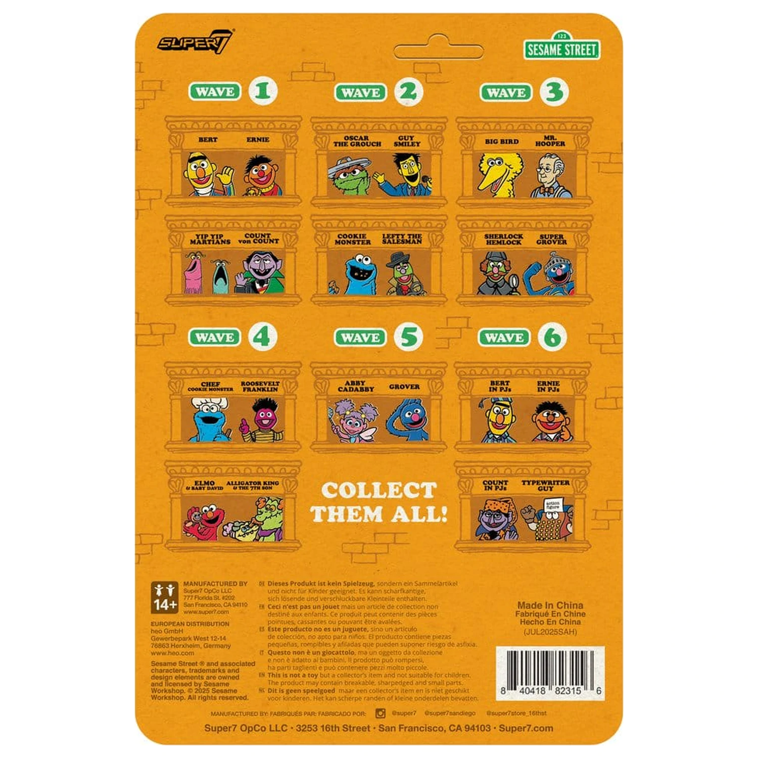 Sesame Street ReAction Action Figure Wave 06 Bert (PJ) 10 cm       product photo