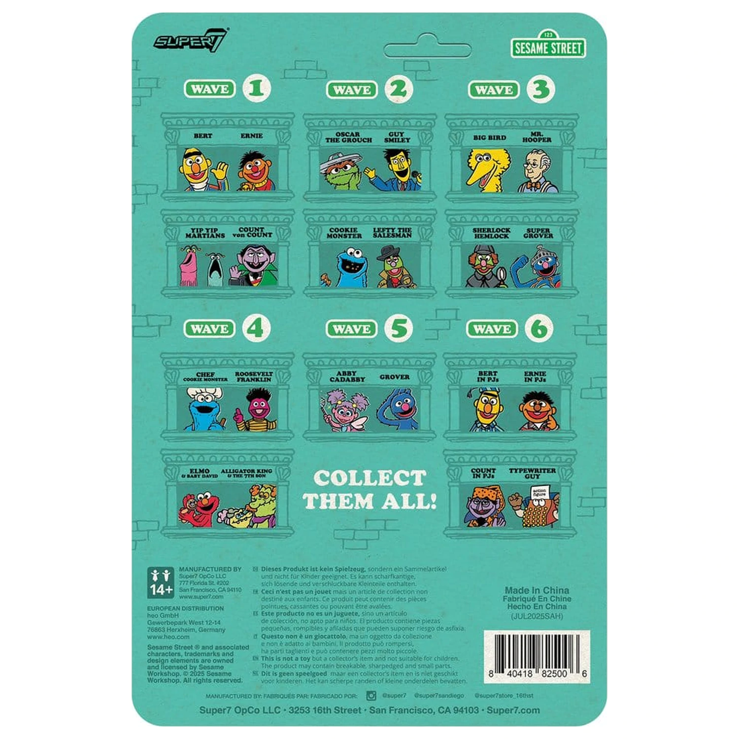 Sesame Street ReAction Action Figure Wave 06 Ernie (PJs) 10 cm       product photo