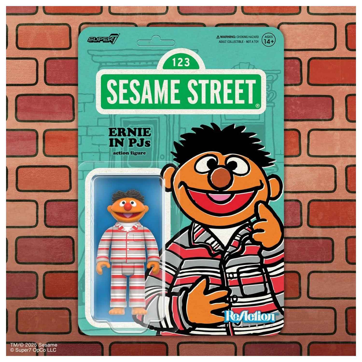 Sesame Street ReAction Action Figure Wave 06 Ernie (PJs) 10 cm       product photo