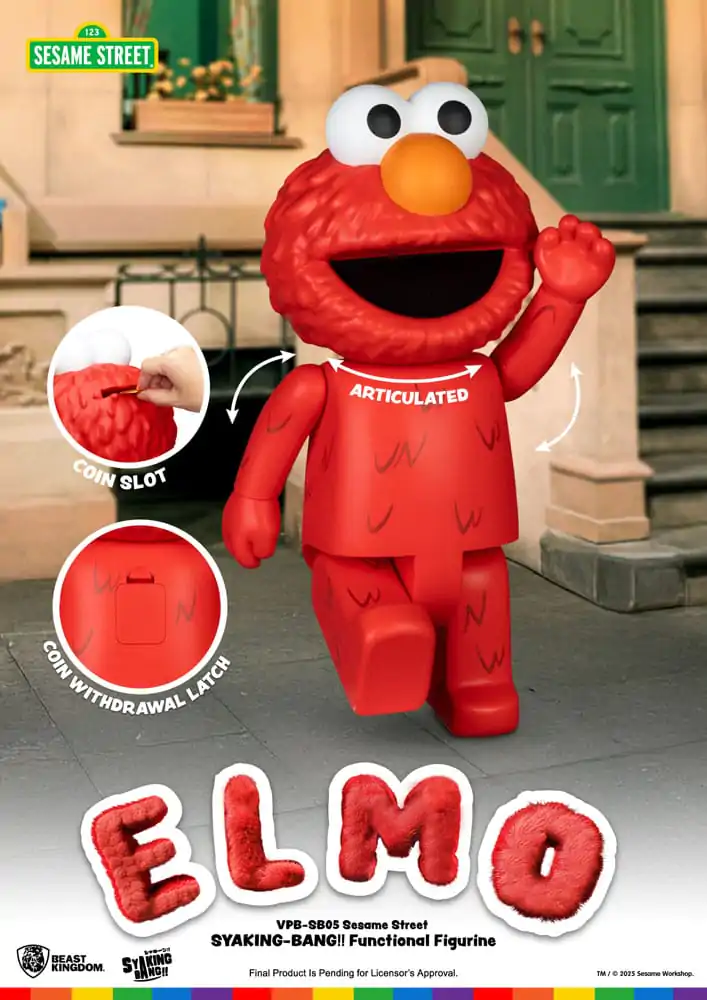 Sesame Street Syaking Bang Vinyl Piggy Bank Elmo 47 cm product photo