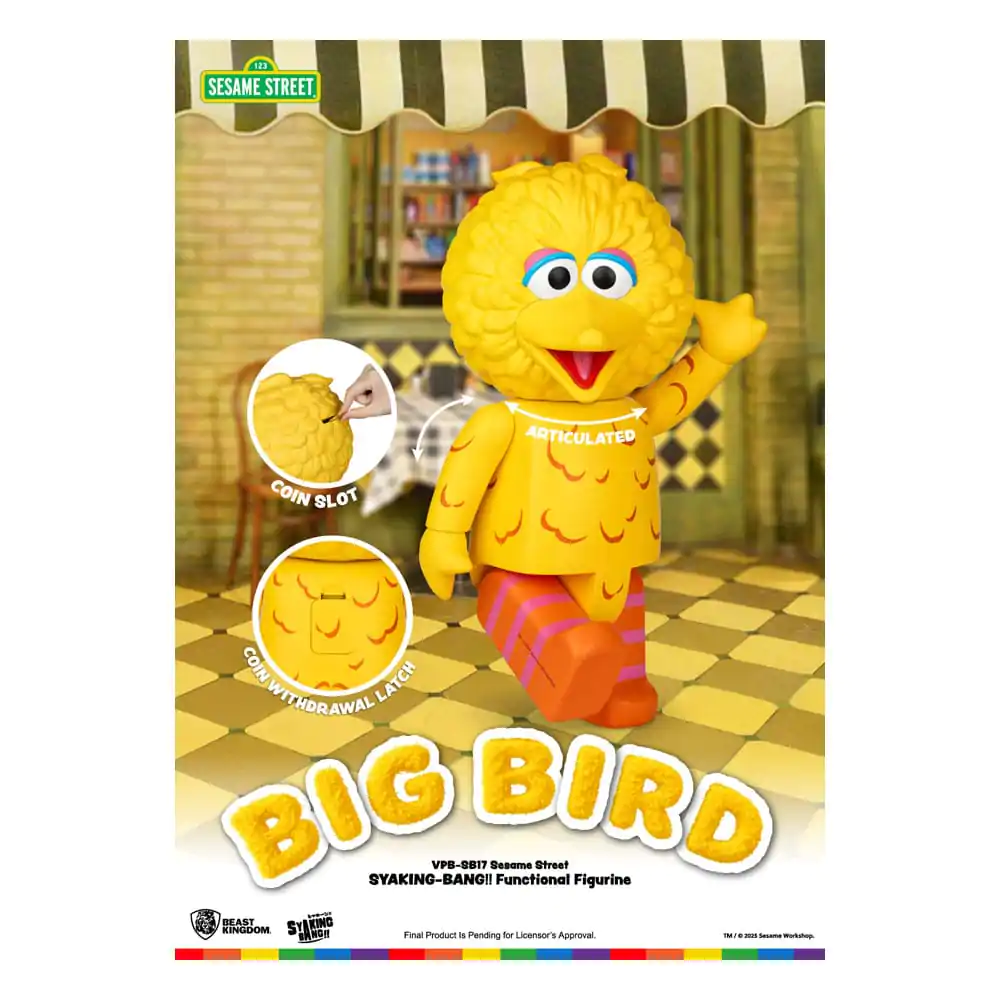 Sesame Street Syaking Bang Series PVC coin bank Big Bird 49 cm product photo