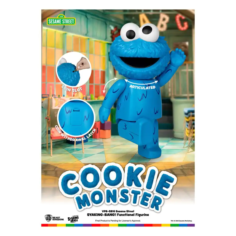 Sesame Street Syaking Bang Series PVC coin bank Cookie Monster 47 cm product photo