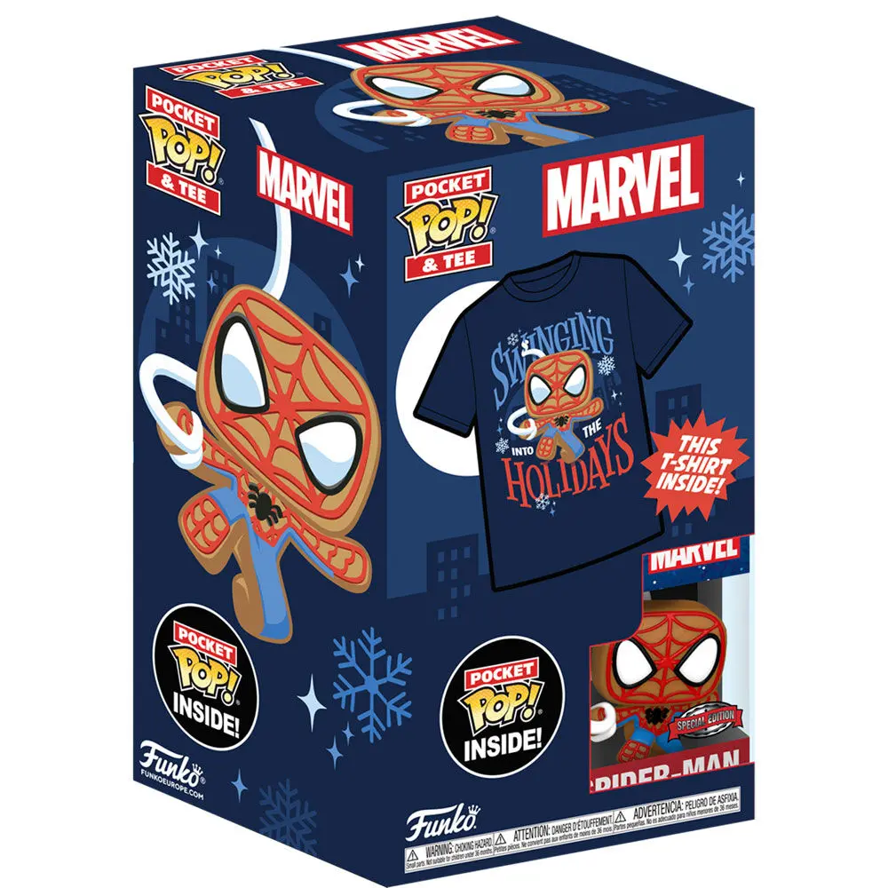 Set figure Pocket Pop &amp; Tee kids Marvel Spiderman Gingerbread Exclusive [11 years] product photo