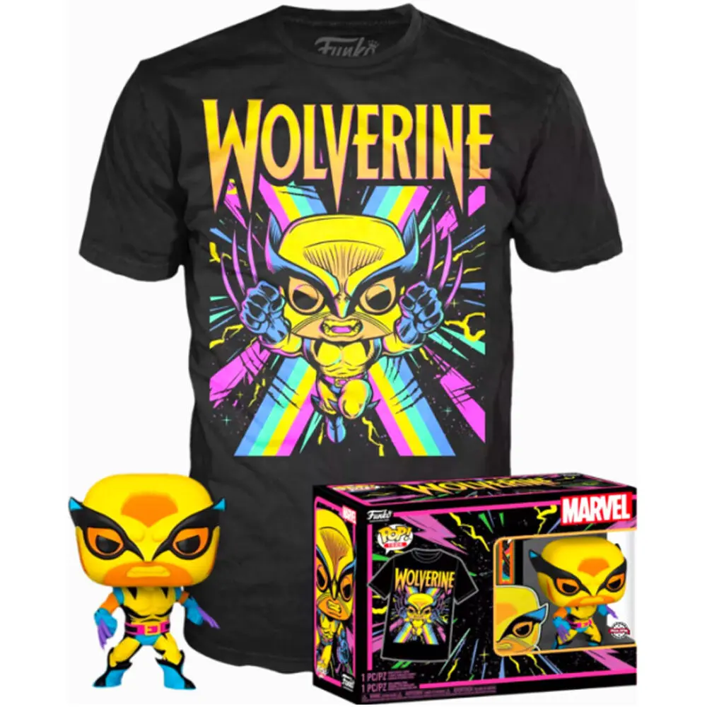 Funko POP! figure & tee box Marvel Wolverine Black Light termékfotó