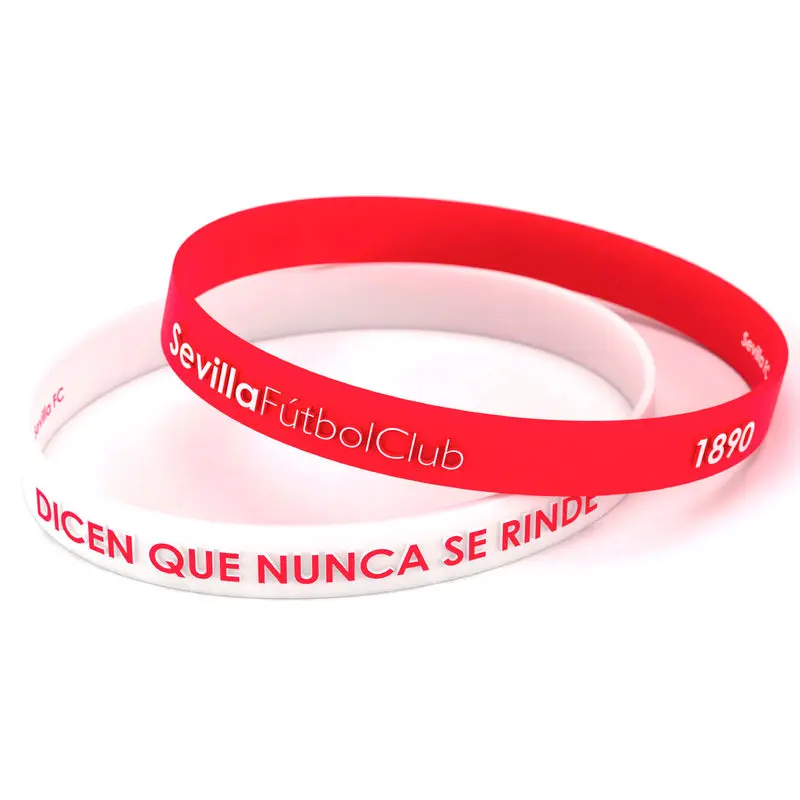 Sevilla FC red white junior embossed bracelet product photo