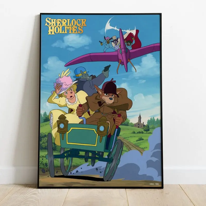 Sherlock Holmes Wooden Wall Art Sherlock vs Moriarty 35 x 50 cm product photo