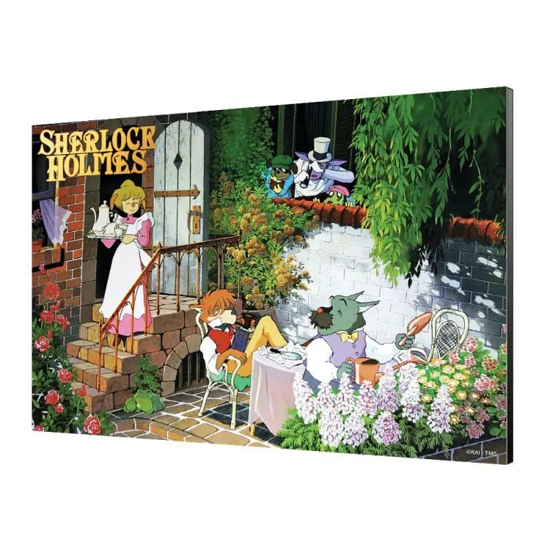 Sherlock Holmes Wooden Wall Art Tea time 35 x 50 cm product photo