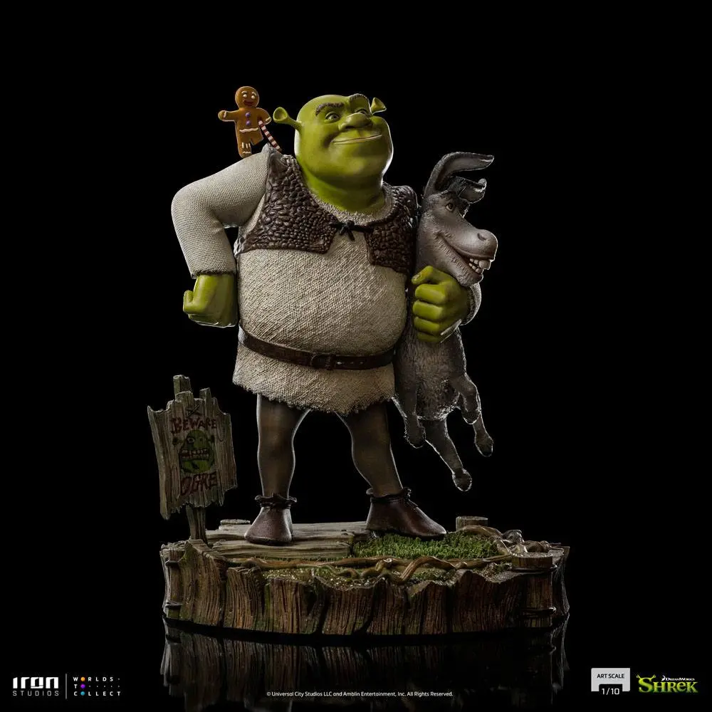 Shrek Deluxe Art Scale Statue 1/10 Shrek, Donkey and The Gingerbread Man 26 cm termékfotó