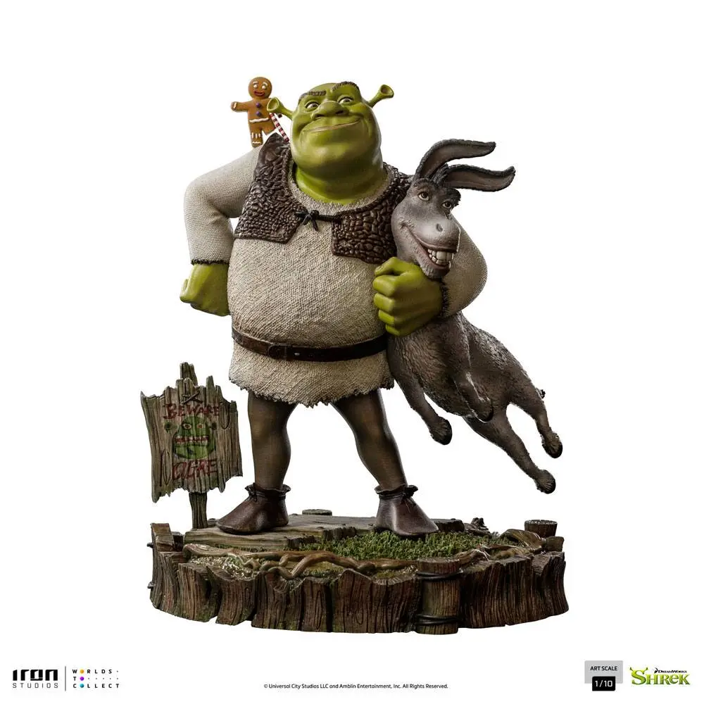 Shrek Deluxe Art Scale Statue 1/10 Shrek, Donkey and The Gingerbread Man 26 cm termékfotó